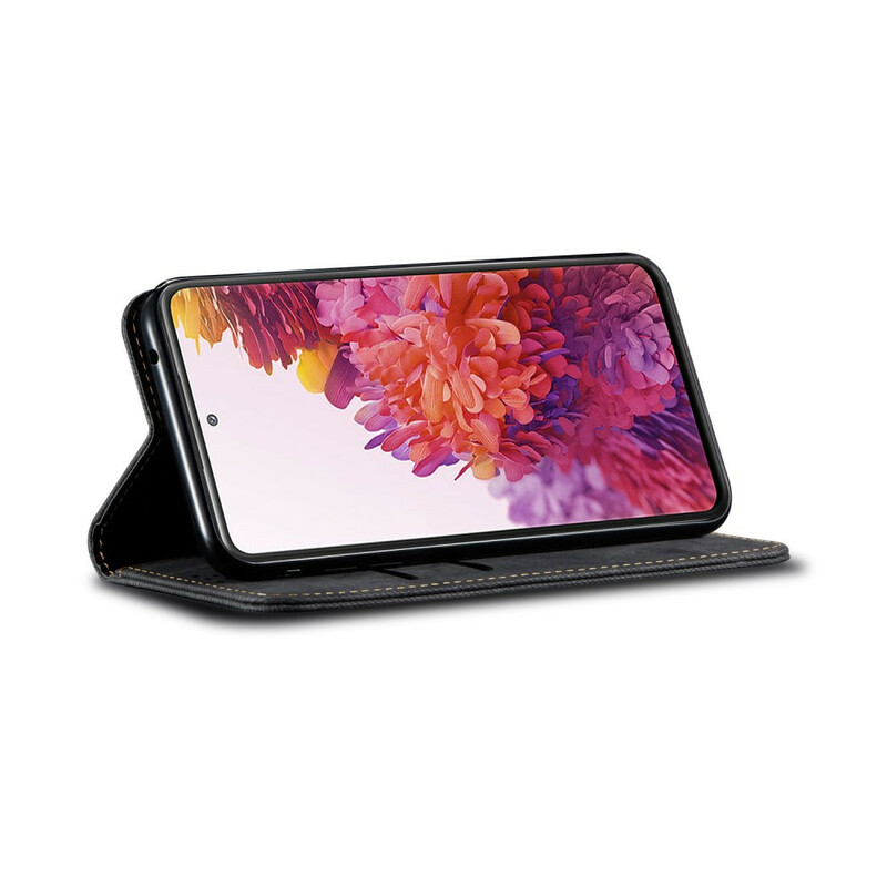 Flip Cover Samsung Galaxy S20 FE Tissu Jeans Flip Cover Samsung Galaxy S20 FE Tissu Jeans