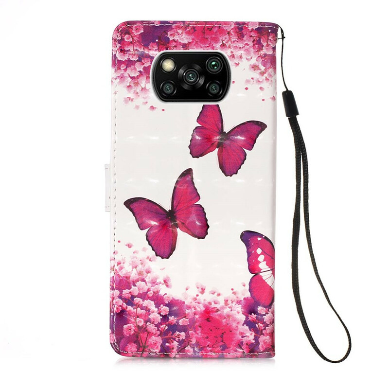 Housse Xiaomi Poco X3 Papillons Rouges Housse Xiaomi Poco X3 Papillons Rouges