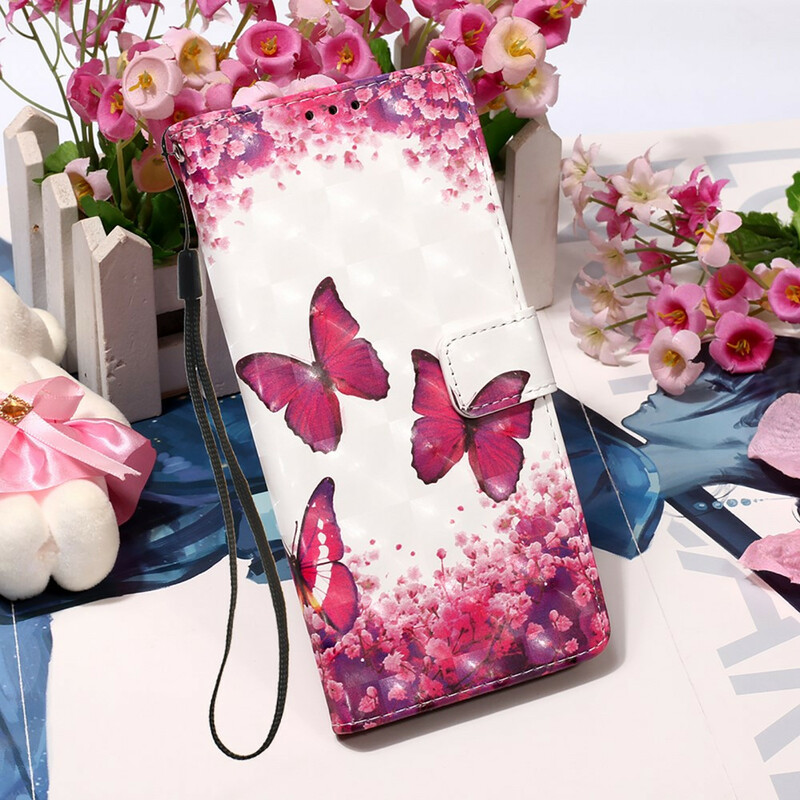 Housse Xiaomi Poco X3 Papillons Rouges Housse Xiaomi Poco X3 Papillons Rouges