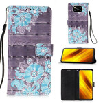 Housse Xiaomi Poco X3 Fleurs Bleues Housse Xiaomi Poco X3 Fleurs Bleues