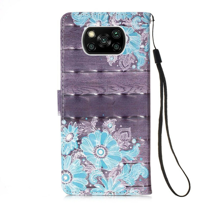 Housse Xiaomi Poco X3 Fleurs Bleues Housse Xiaomi Poco X3 Fleurs Bleues