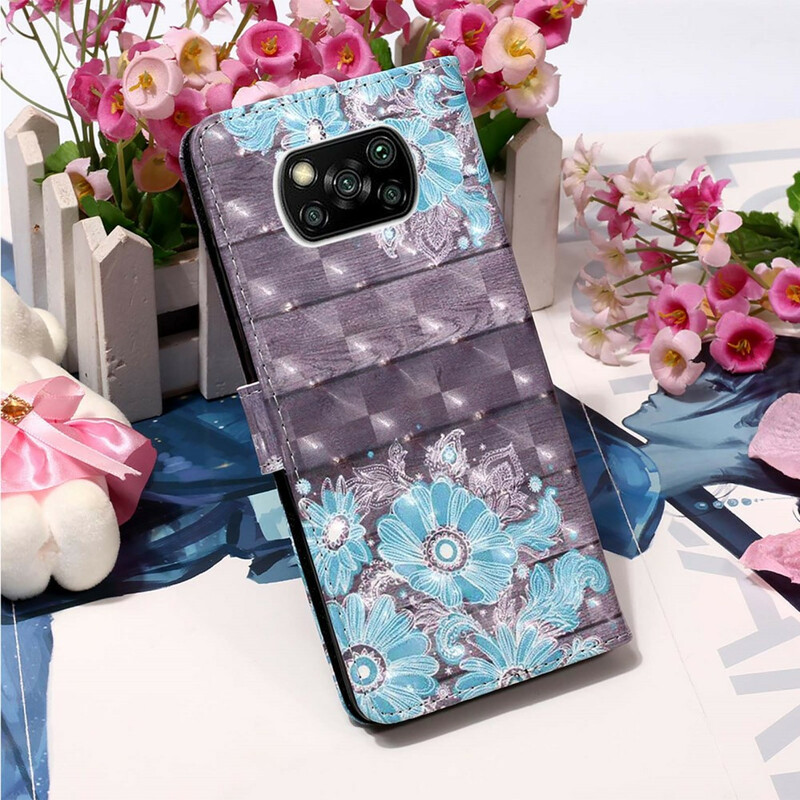 Housse Xiaomi Poco X3 Fleurs Bleues Housse Xiaomi Poco X3 Fleurs Bleues
