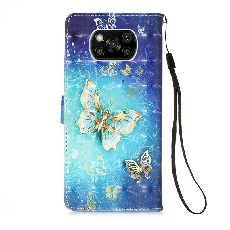 Housse Xiaomi Poco X3 Papillons Dorés Housse Xiaomi Poco X3 Papillons Dorés