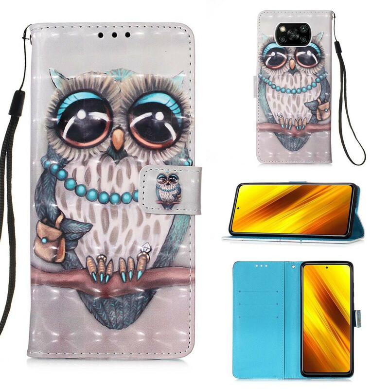 Housse Xiaomi Poco X3 Miss Hibou Housse Xiaomi Poco X3 Miss Hibou