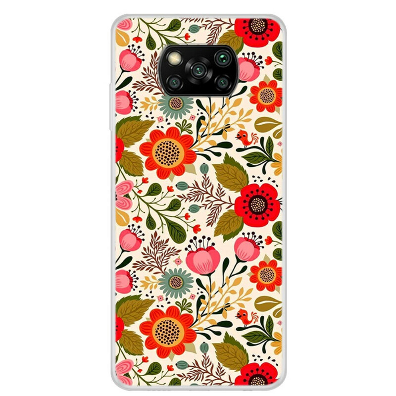 Coque Xiaomi Poco X3 Tapisserie Fleurie