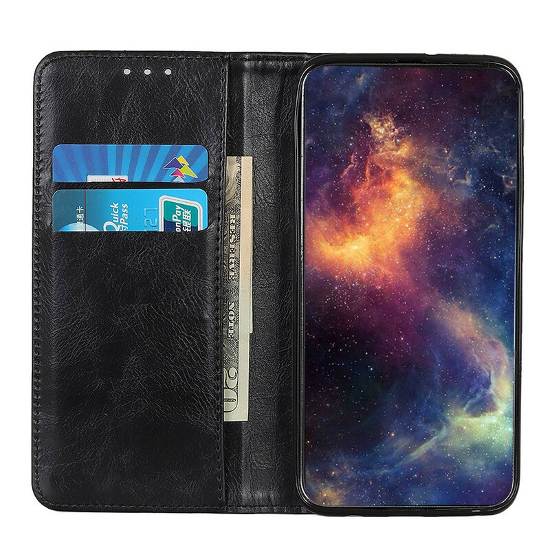Flip Cover Samsung Galaxy A90 / A80 Cuir Fendu Vintage Rivets Flip Cover Samsung Galaxy A90 / A80 Cuir Fendu Vintage Rivets