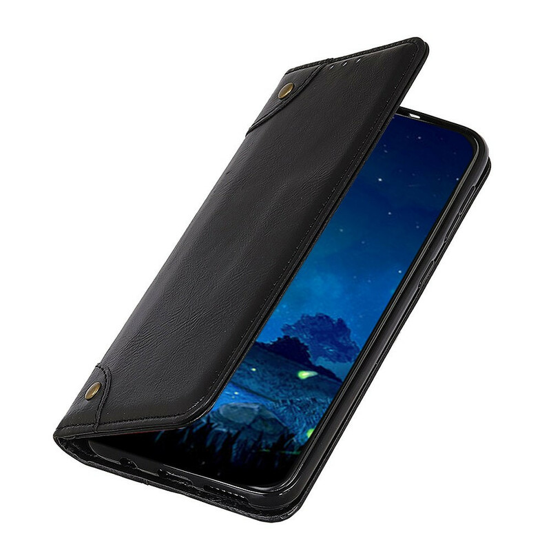 Flip Cover Samsung Galaxy A90 / A80 Cuir Fendu Vintage Rivets Flip Cover Samsung Galaxy A90 / A80 Cuir Fendu Vintage Rivets