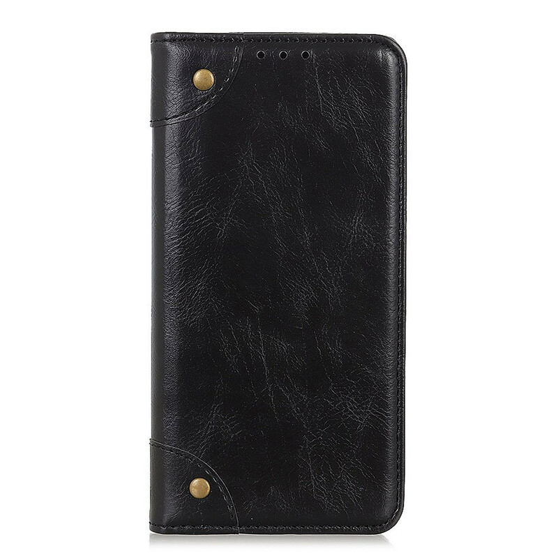 Flip Cover Samsung Galaxy A90 / A80 Cuir Fendu Vintage Rivets Flip Cover Samsung Galaxy A90 / A80 Cuir Fendu Vintage Rivets