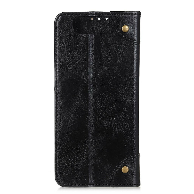 Flip Cover Samsung Galaxy A90 / A80 Cuir Fendu Vintage Rivets Flip Cover Samsung Galaxy A90 / A80 Cuir Fendu Vintage Rivets