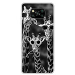 Coque Xiaomi Poco X3 Girafes à Lunettes Coque Xiaomi Poco X3 Girafes à Lunettes