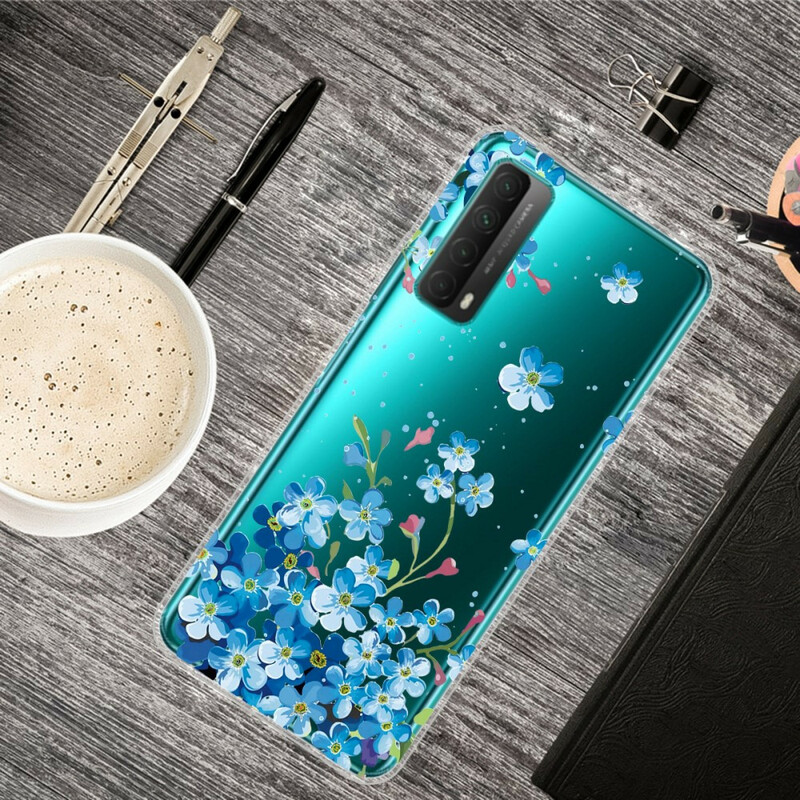 Coque Huawei P Smart 2021 Bouquet de Fleurs Bleues