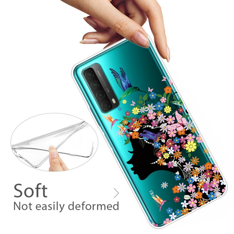 Coque Huawei P Smart 2021 Transparente Fille Fleurie