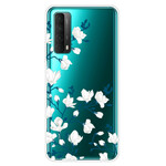 Coque Huawei P Smart 2021 Fleurs Blanches