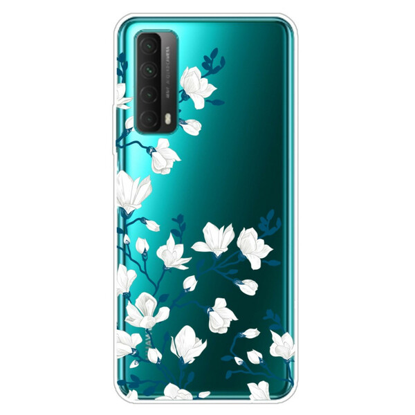 Coque Huawei P Smart 2021 Fleurs Blanches