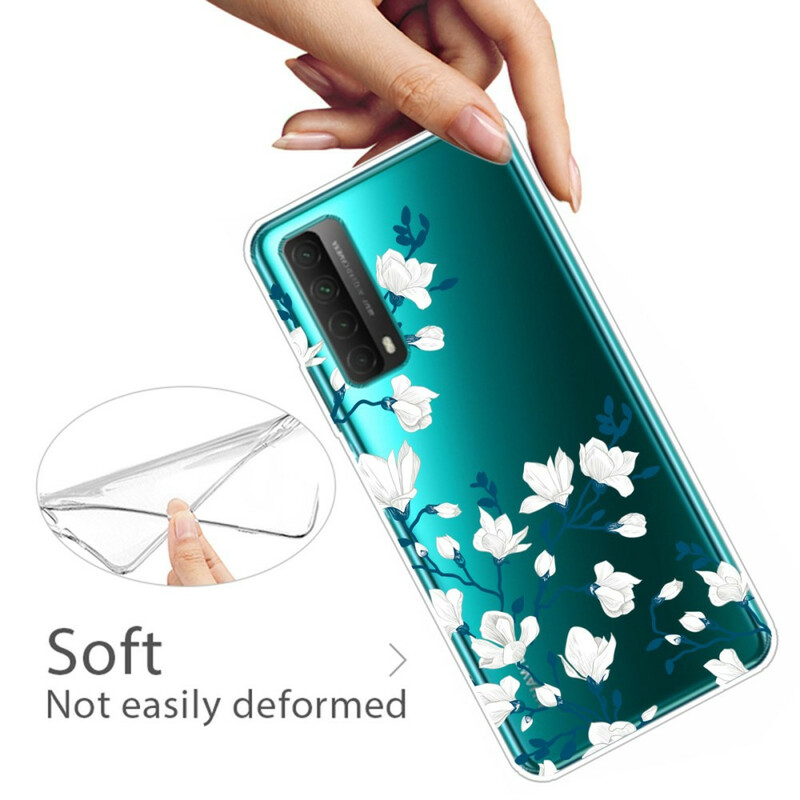 Coque Huawei P Smart 2021 Fleurs Blanches