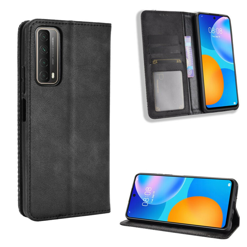 Flip Cover Huawei P Smart 2021 Effet Cuir Vintage Stylisé Flip Cover Huawei P Smart 2021 Effet Cuir Vintage Stylisé