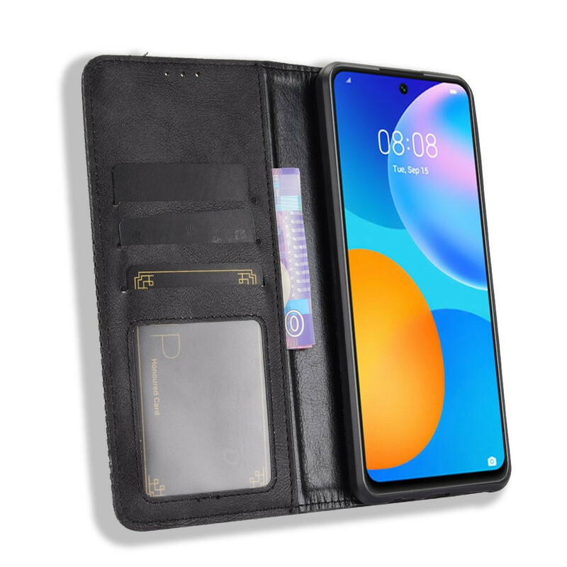 Flip Cover Huawei P Smart 2021 Effet Cuir Vintage Stylisé Flip Cover Huawei P Smart 2021 Effet Cuir Vintage Stylisé
