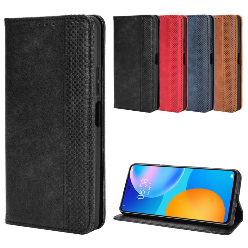 Flip Cover Huawei P Smart 2021 Effet Cuir Vintage Stylisé