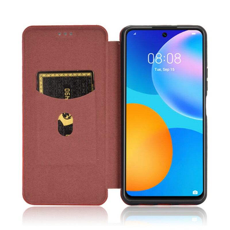 Flip Cover Huawei P Smart 2021 Fibre Carbone