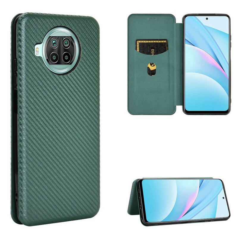 Flip Cover Xiaomi Mi 10T Lite Fibre Carbone avec Anneau Support Flip Cover Xiaomi Mi 10T Lite Fibre Carbone avec Anneau Support