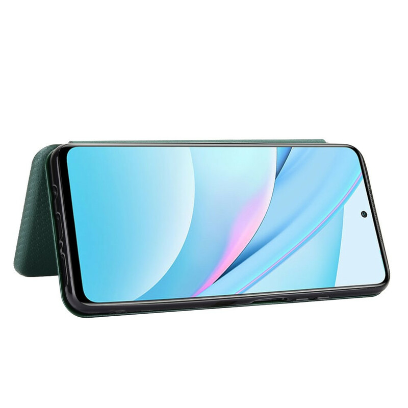 Flip Cover Xiaomi Mi 10T Lite Fibre Carbone avec Anneau Support