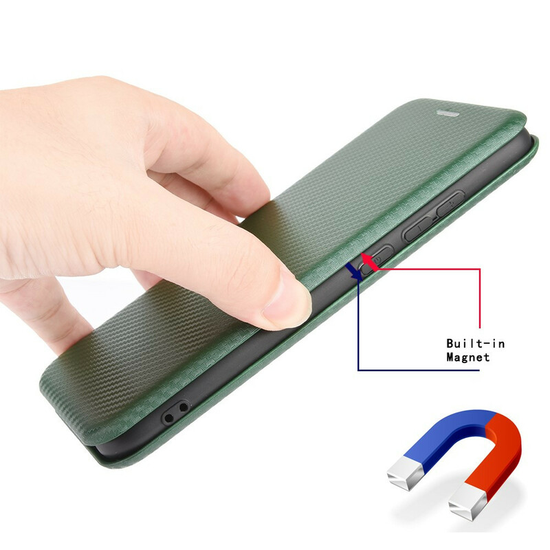 Flip Cover Xiaomi Mi 10T Lite Fibre Carbone avec Anneau Support Flip Cover Xiaomi Mi 10T Lite Fibre Carbone avec Anneau Support