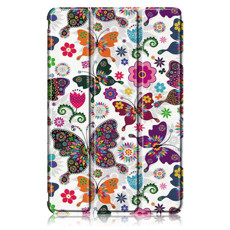 Smart Case Samsung Galaxy Tab S7 Renforcée Papillons et Fleurs