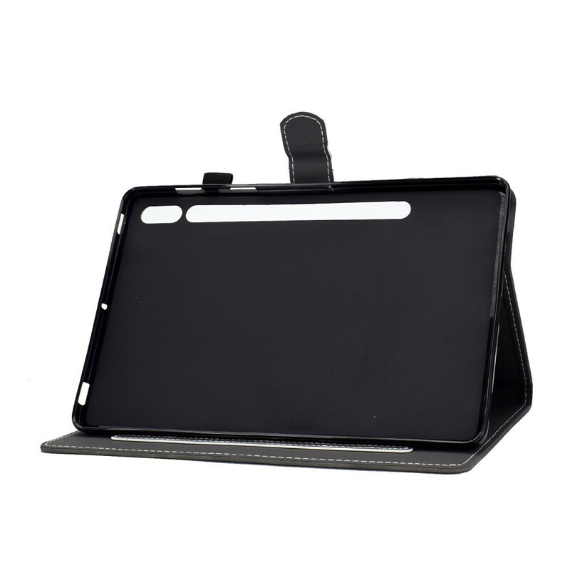 Housse Samsung Galaxy Tab S7 Effet Cuir Design Vintage Housse Samsung Galaxy Tab S7 Effet Cuir Design Vintage