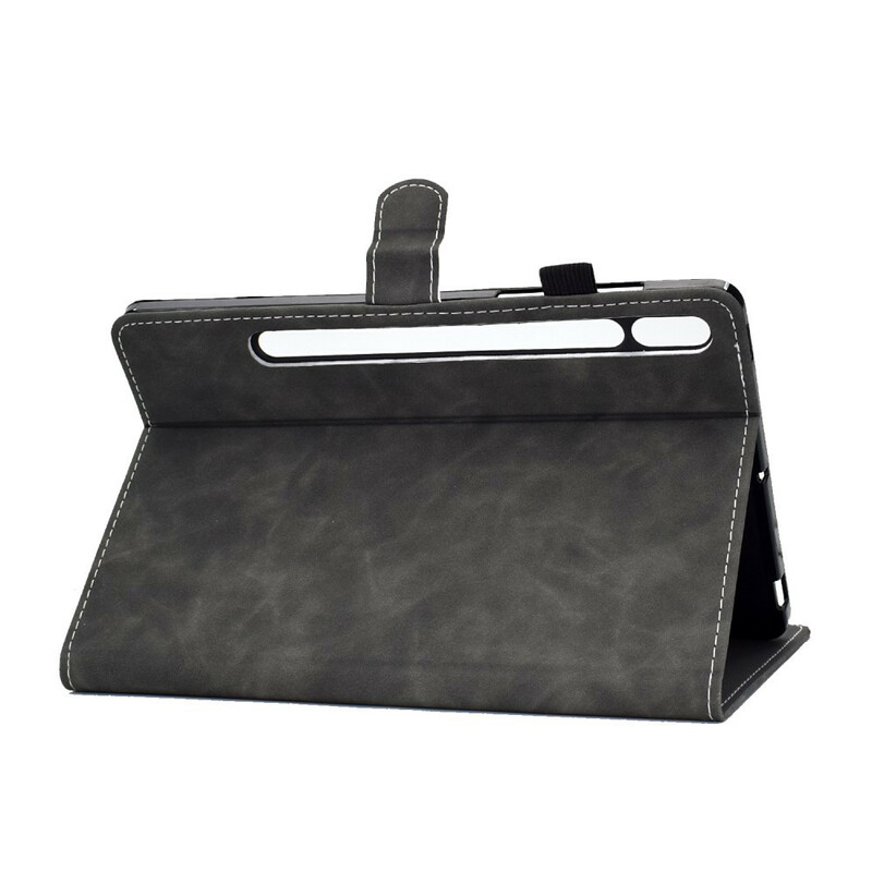 Housse Samsung Galaxy Tab S7 Effet Cuir Design Vintage Housse Samsung Galaxy Tab S7 Effet Cuir Design Vintage