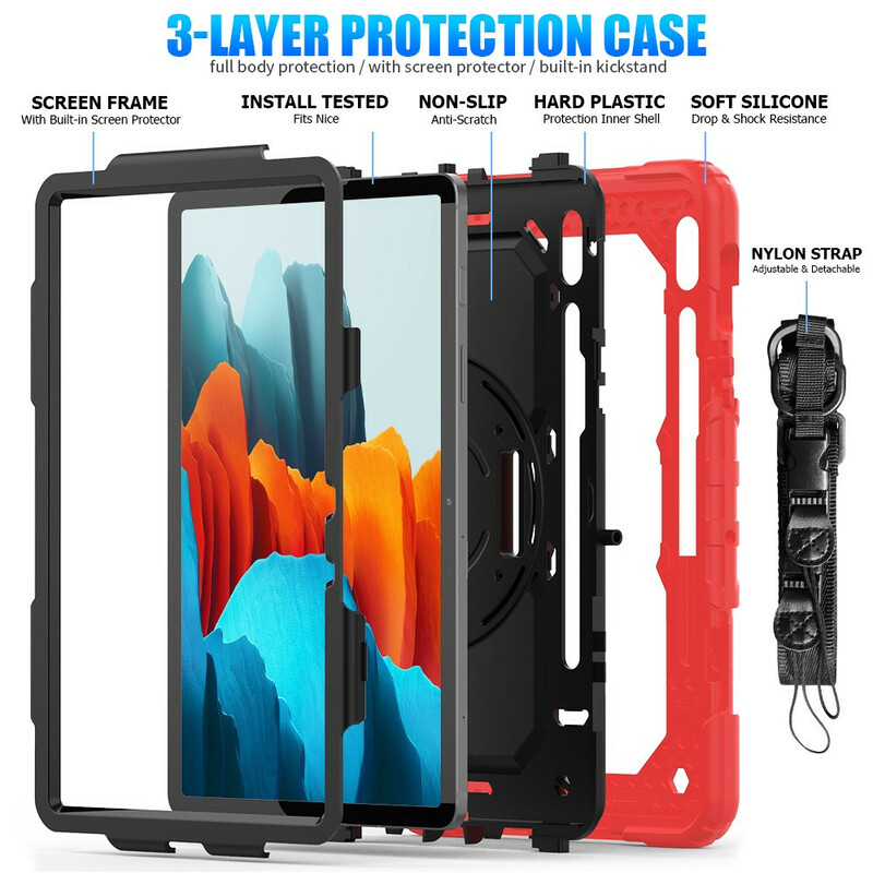 Coque Samsung Galaxy Tab S7 Multi-Fonctionnelle Bicolore Coque Samsung Galaxy Tab S7 Multi-Fonctionnelle Bicolore