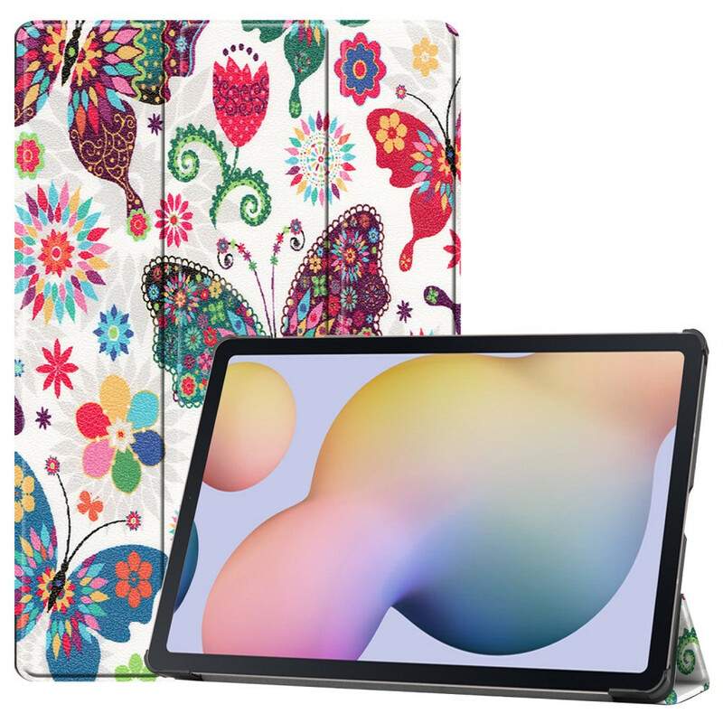 Smart Case Samsung Galaxy Tab S7 Plus Renforcée Papillons et Fleurs Smart Case Samsung Galaxy Tab S7 Plus Renforcée Papillons et Fleurs
