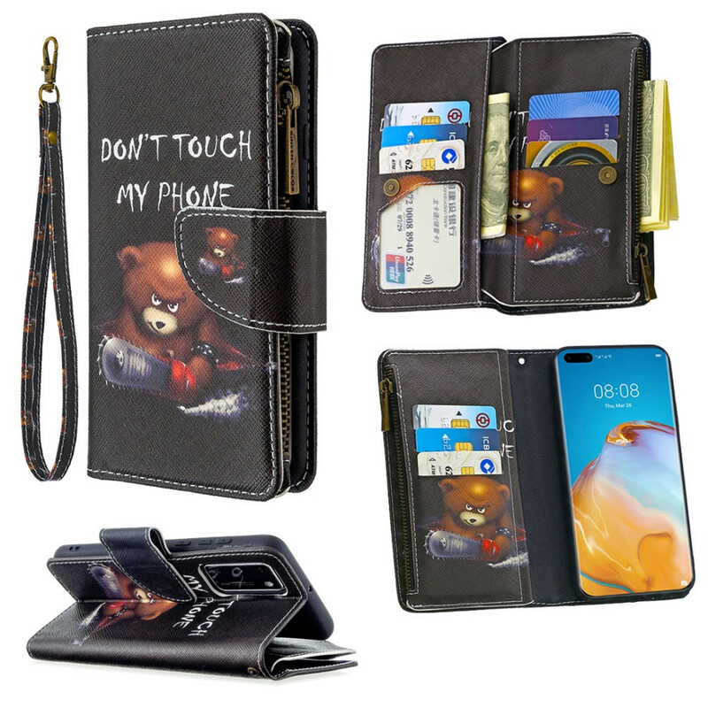 Housse Huawei P40 Poche Zippée Ours Housse Huawei P40 Poche Zippée Ours
