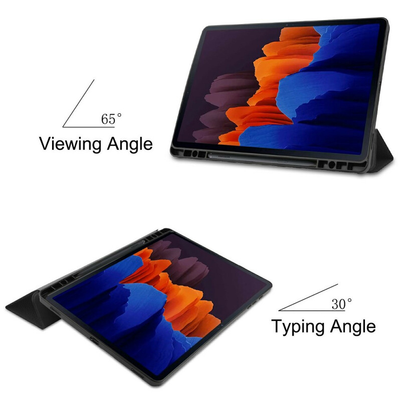 Smart Case Samsung Galaxy Tab S7 Plus Trois Volets Porte-Stylet