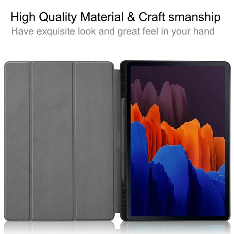 Smart Case Samsung Galaxy Tab S7 Plus Trois Volets Porte-Stylet