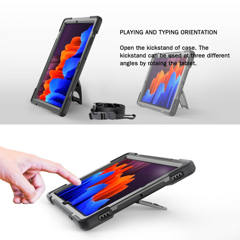 Coque Samsung Galaxy Tab S7 Plus Utra Résistante avec Sangle