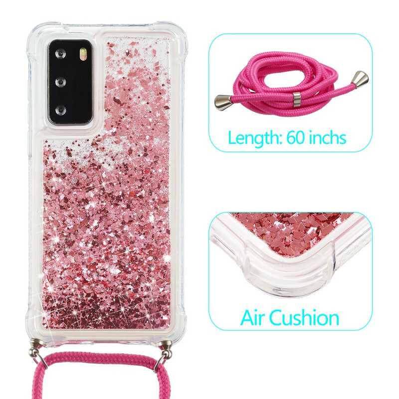 Coque Huawei P40 Paillettes avec Cordon Coque Huawei P40 Paillettes avec Cordon