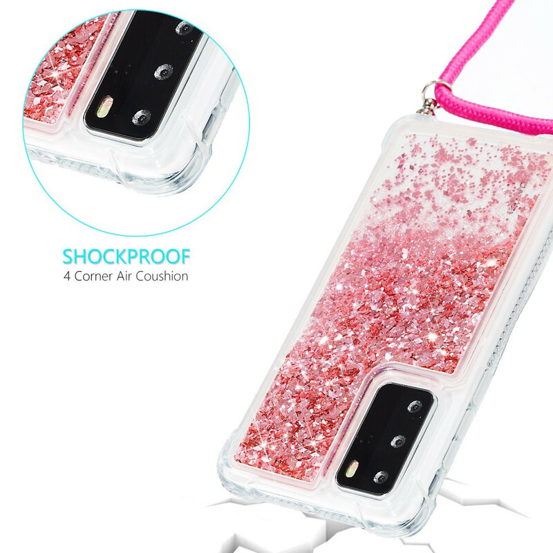 Coque Huawei P40 Paillettes avec Cordon Coque Huawei P40 Paillettes avec Cordon