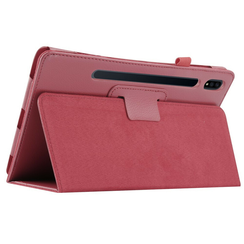 Étui Samsung Galaxy Tab S7 Plus Simili Cuir Litchi Étui Samsung Galaxy Tab S7 Plus Simili Cuir Litchi