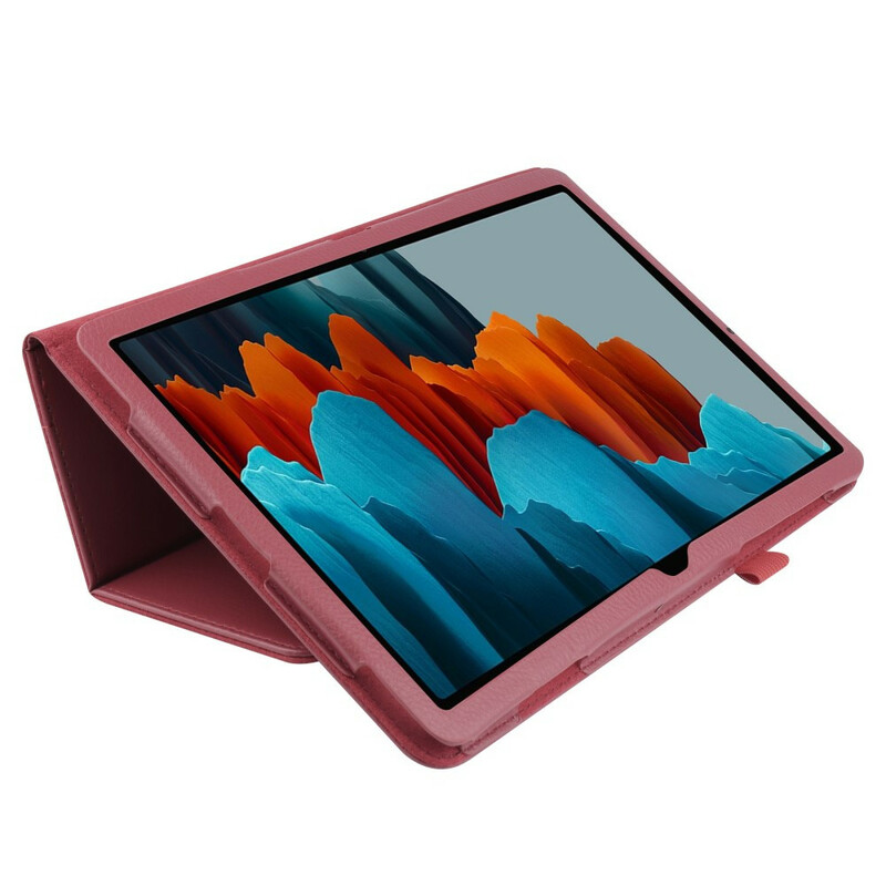 Étui Samsung Galaxy Tab S7 Plus Simili Cuir Litchi Étui Samsung Galaxy Tab S7 Plus Simili Cuir Litchi
