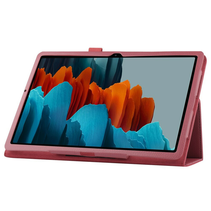 Étui Samsung Galaxy Tab S7 Plus Simili Cuir Litchi Étui Samsung Galaxy Tab S7 Plus Simili Cuir Litchi