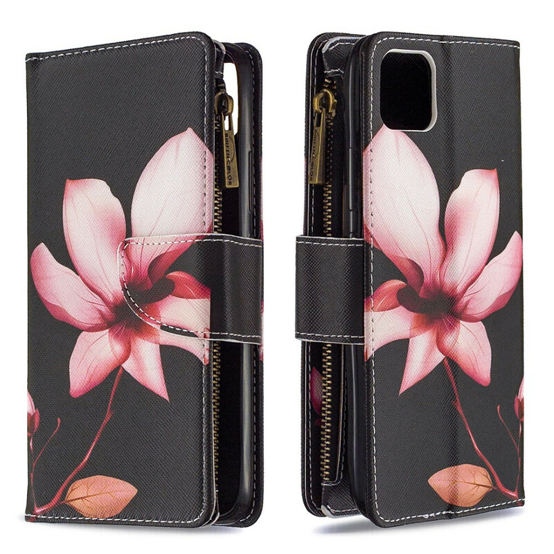 Housse Realme C11 Poche Zippée Fleur Housse Realme C11 Poche Zippée Fleur