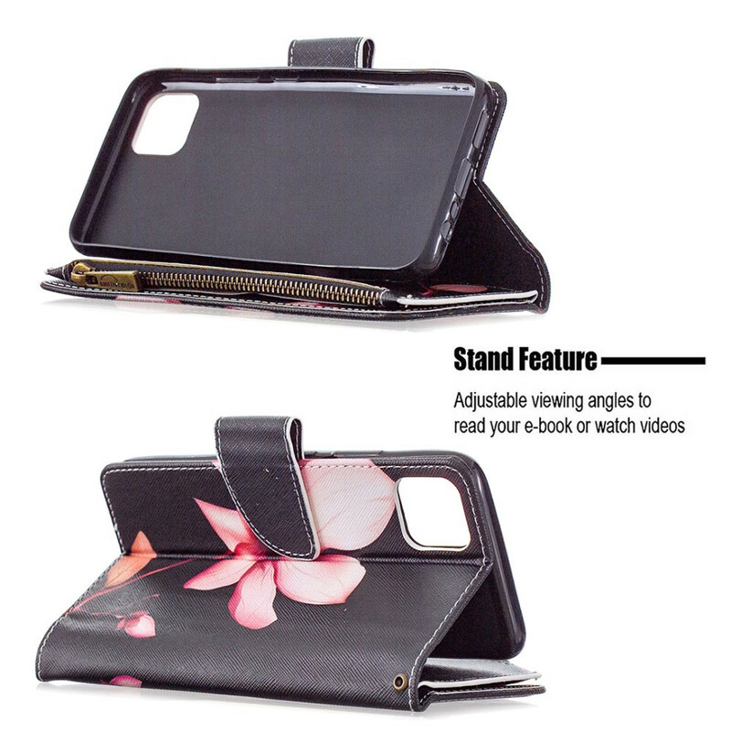 Housse Realme C11 Poche Zippée Fleur Housse Realme C11 Poche Zippée Fleur