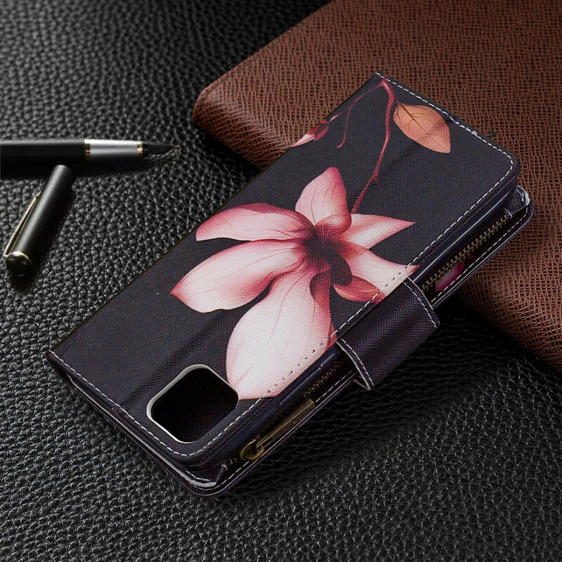 Housse Realme C11 Poche Zippée Fleur Housse Realme C11 Poche Zippée Fleur