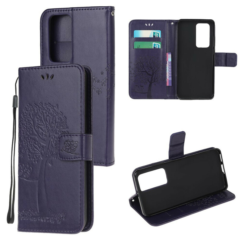 Housse Xiaomi Mi 10T / 10T Pro Arbre et Hiboux à Lanière