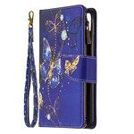 Housse Realme C11 Poche Zippée Papillons Dorés Housse Realme C11 Poche Zippée Papillons Dorés