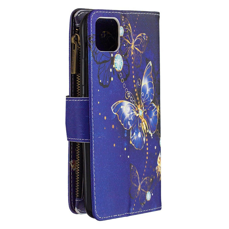 Housse Realme C11 Poche Zippée Papillons Dorés Housse Realme C11 Poche Zippée Papillons Dorés