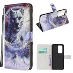 Housse Xiaomi Mi 10T / 10T Pro Loup en Hiver avec Lanière Housse Xiaomi Mi 10T / 10T Pro Loup en Hiver avec Lanière