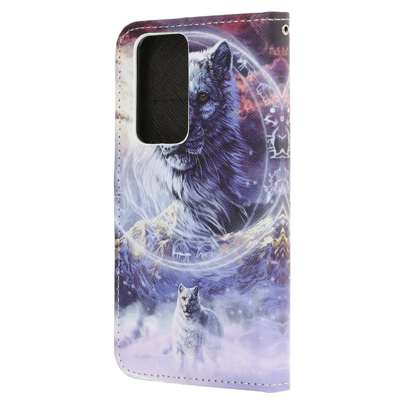 Housse Xiaomi Mi 10T / 10T Pro Loup en Hiver avec Lanière Housse Xiaomi Mi 10T / 10T Pro Loup en Hiver avec Lanière