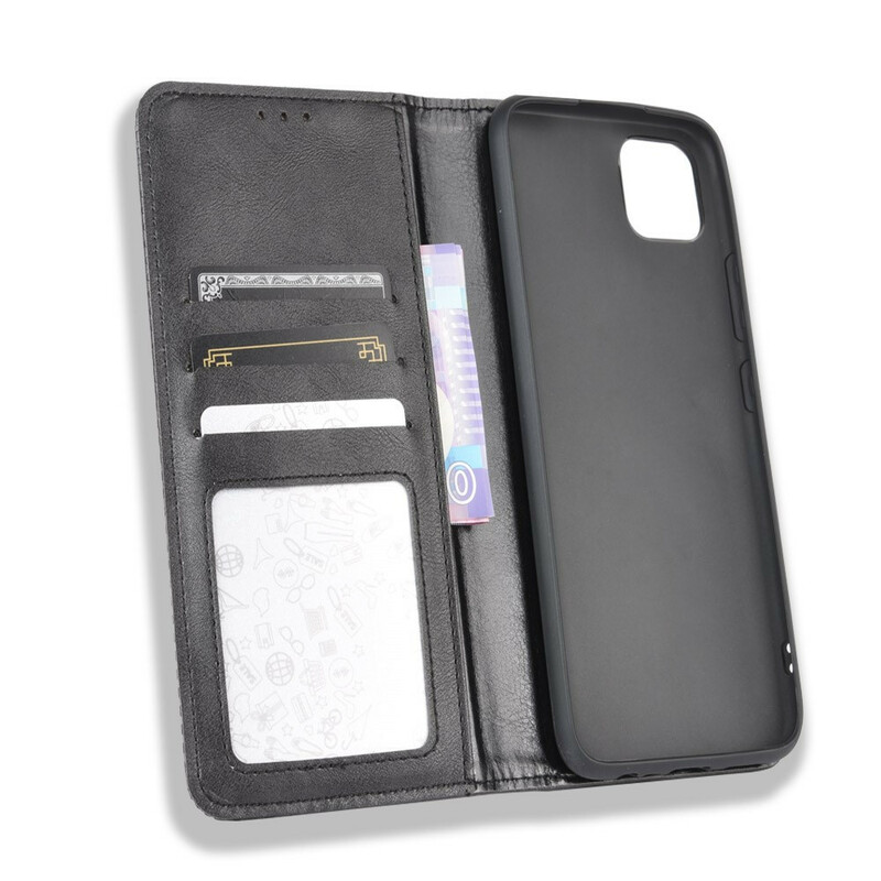 Flip Cover Realme C11 Effet Cuir Vintage Stylisé Flip Cover Realme C11 Effet Cuir Vintage Stylisé