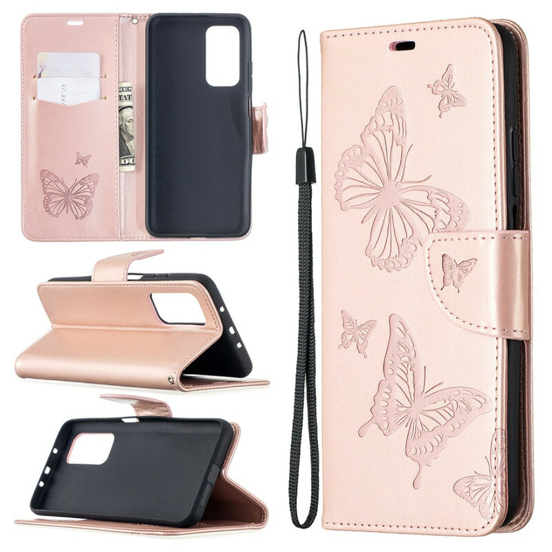 Housse Xiaomi Mi 10T / Mi 10T Pro Papillons Imprimés à Lanière Housse Xiaomi Mi 10T / Mi 10T Pro Papillons Imprimés à Lanière